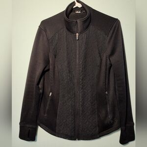 FILA Quilted Full Zip Athletic Jacket With Thumbholes